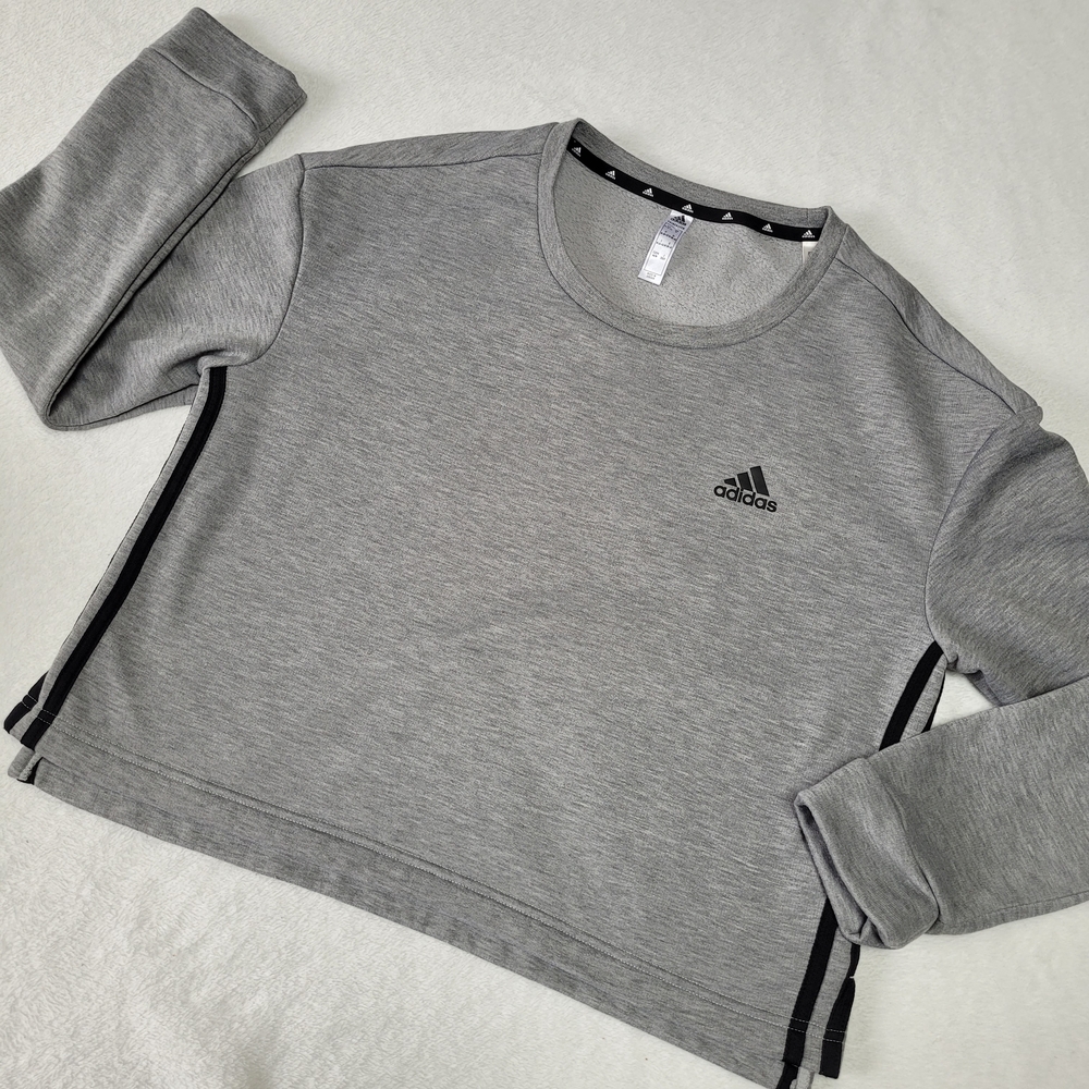 Adidas Gray Crewneck with Black Trim
